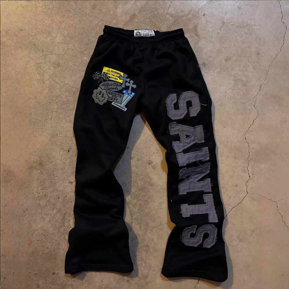 ZYLLO Y2K Streetwear Sportovní kalhoty Pánské Dámské Hip Hop Retro Výšivka písmen Sestřihované Ležérní kalhoty Strečové S vysokým pasem Joggingové kalhoty