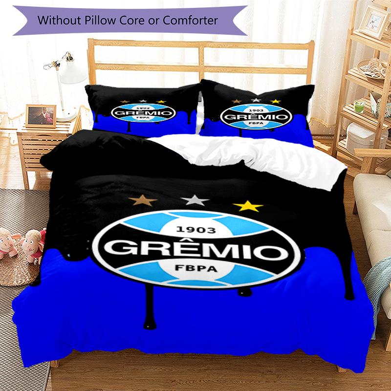 Grêmio FBPA Printed Pattern Duvet Cover Set – Includes 1 Duvet Cover and 2 Matching Pillowcases Bedroom Decor Christmas Gifts