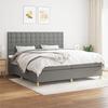 Exclusive House - Slatted Bed Base with Mattress Dark Grey 200x200cm Fabric
