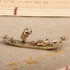 1PC Creative Retro Brass Cormorant Bamboo Raft Home Office Desktop Decoration Miniature Statue Home Decor Living Room Crafts