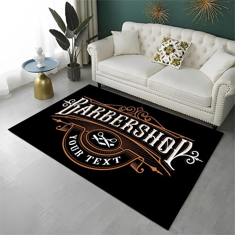 Retro Barber Shop Fashion Sign Large Area Rug Non-slip Durable Carpet for Bedroom Living Room Sofa Doormat Home Decor Floor Mat