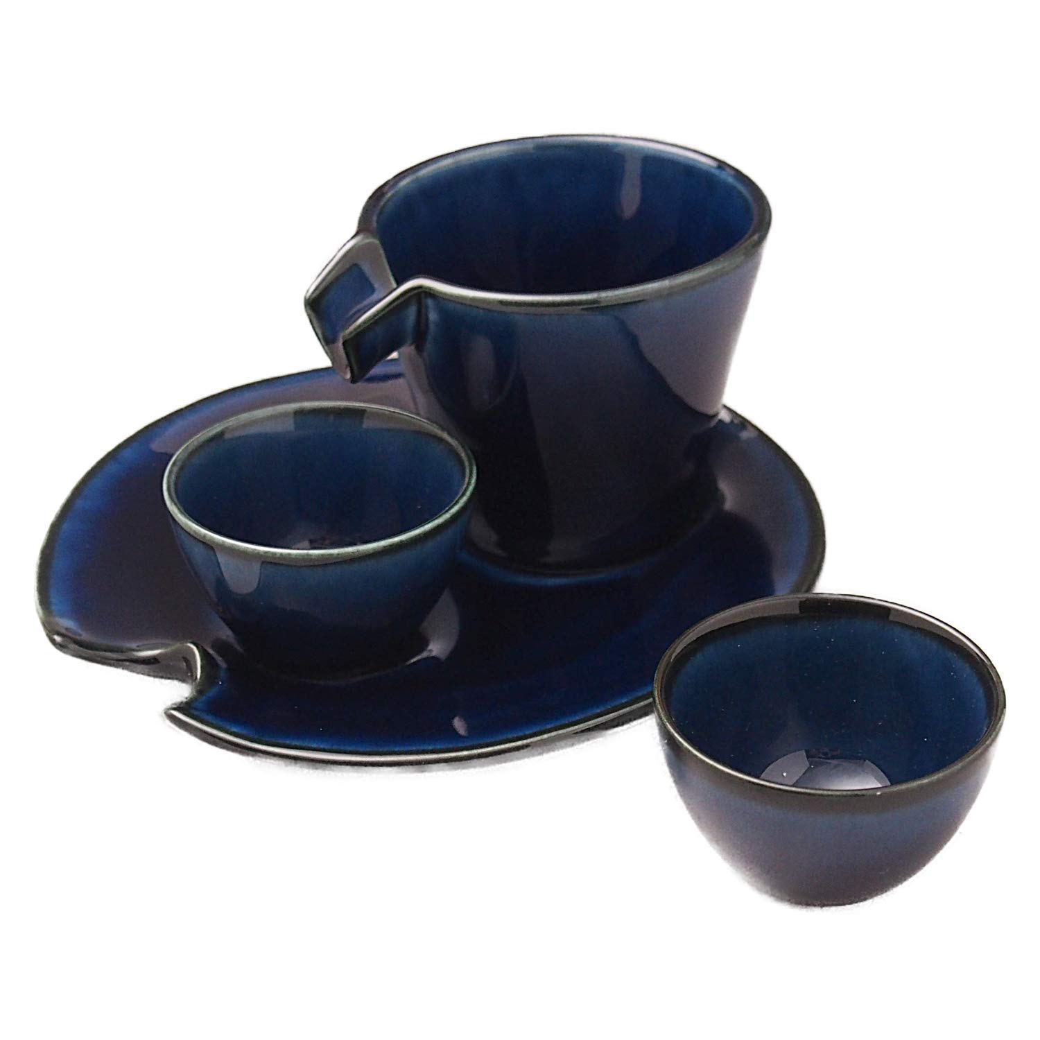 

Shizuru cold sake set navy (eggplant blue)
