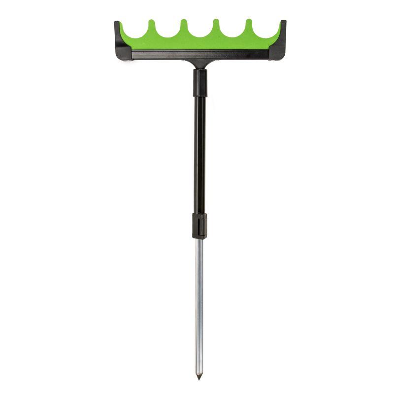 2-Section Adjustable Fishing Rod Holder with EVA Crossbar Bracket and Zinc Alloy Ground Plug