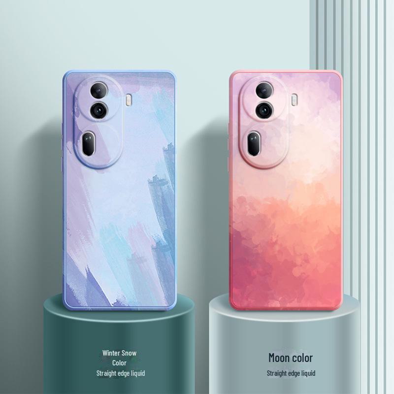 Liquid silicone anti-fall case for OPPO Reno 11 Pro/10/9/8/7/6 mobile phones.
