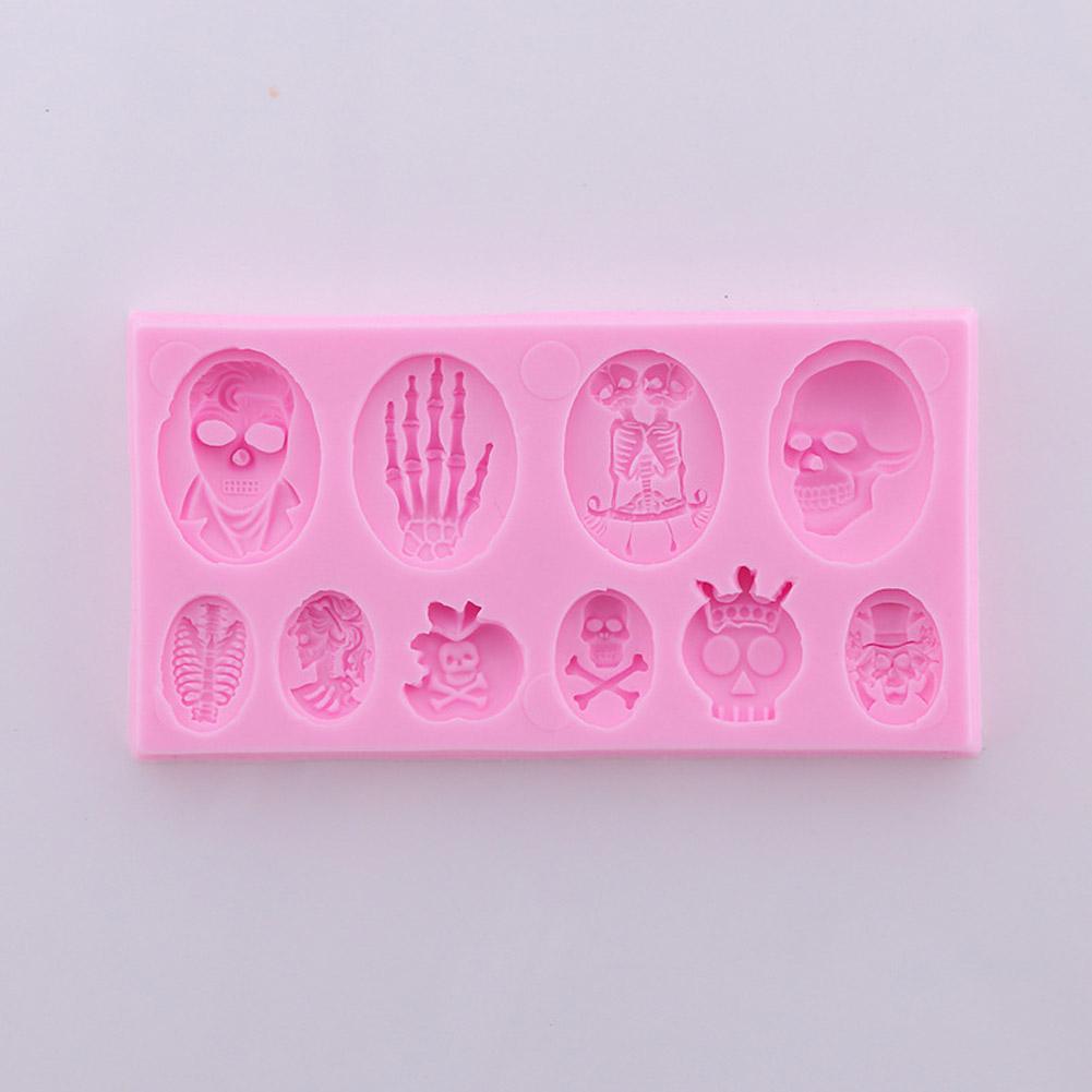 Mini Halloween Silicone Mold DIY Chocolate Fondant Cake Decoration Pumpkin Mold Tool for Home Party