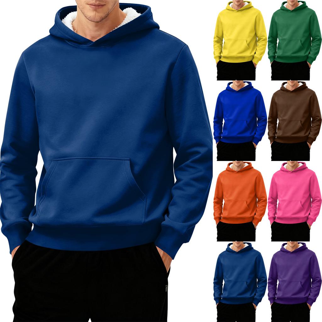 Men's Hooded Fleece-Lined Thick Warm Sweatshirt