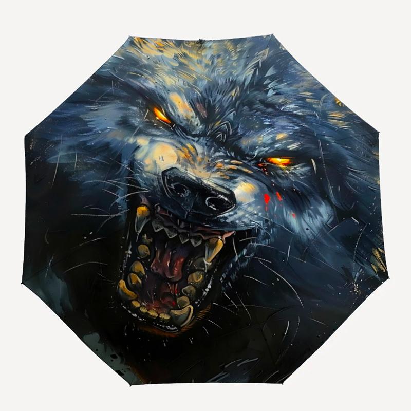 

1pc Wolfpack Fashionable Automatic Opening/Closing Folding Umbrella with 8 Bones, Windproof Portable, Daily Use62