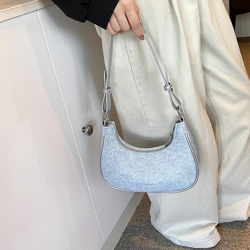 Super Popular Niche Denim Bag For Women 2026 New Fashi Versatile Crossbody Bag Casual Versatile Dumpling Underarm Bags
