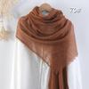 Sciarpa da donna in cotone lino seta - Per tutte le stagioni, colore unito, versatile foulard per testa e parasole