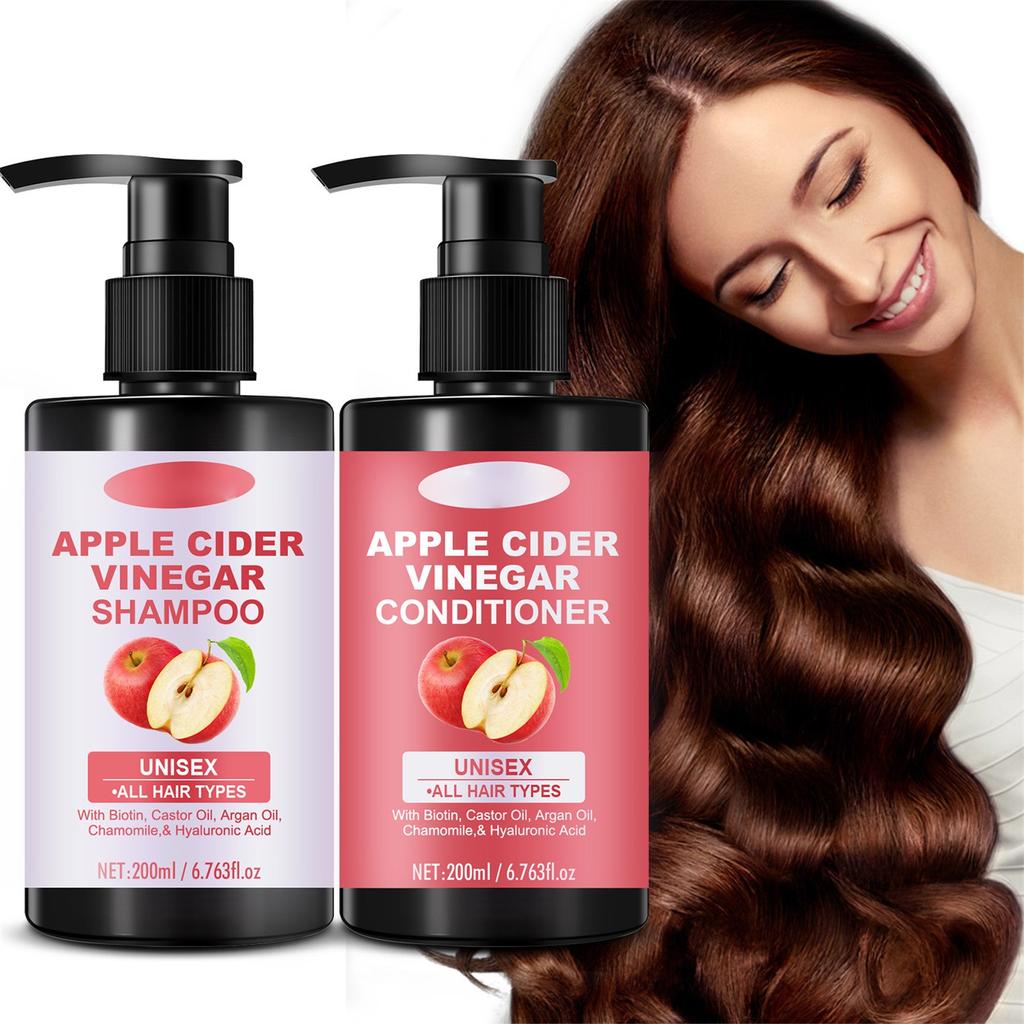 Cider Vinegar Shampoo Set (200ml+200ml) Deep Cleansing Hair Care Shampoo