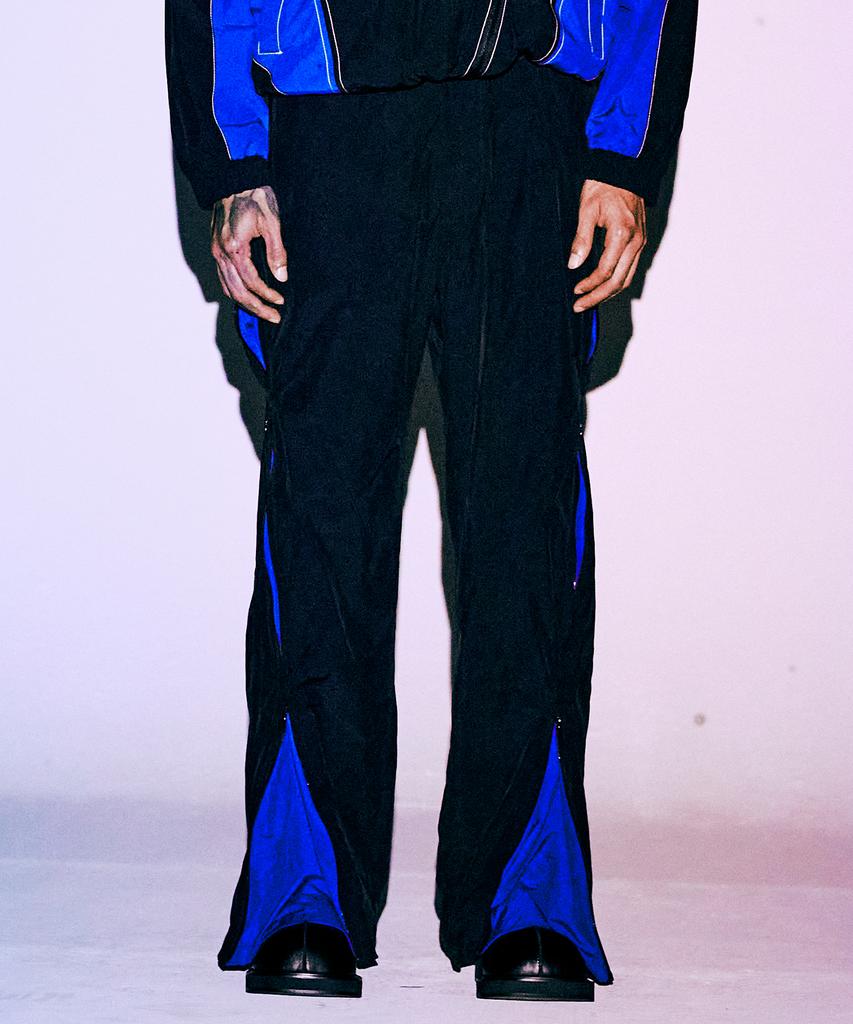 Ordinary People Curved Nylon Zipper Pants (Black)