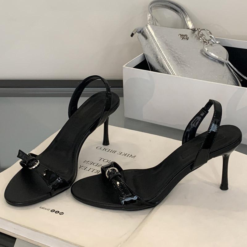 

Летняя мода узкие босоножки с открытым носком на тонком низком каблуке гладиаторские женские туфли для вечеринок Zapatos De Mujer 35 чёрный