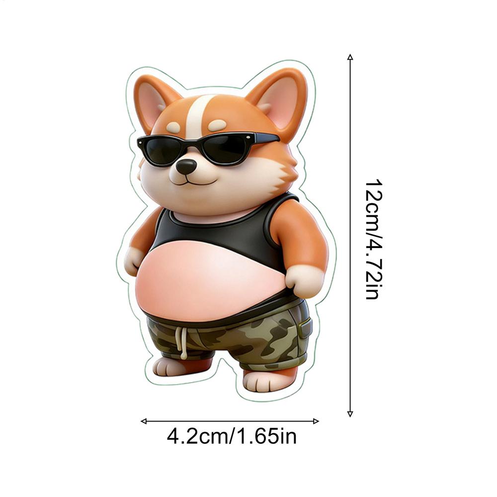 Cute Cartoon Dog Belly Silicone Stickers Self-adhesive Anti-scratch collision Decor Stickers Multipurpose Decoration Accessories