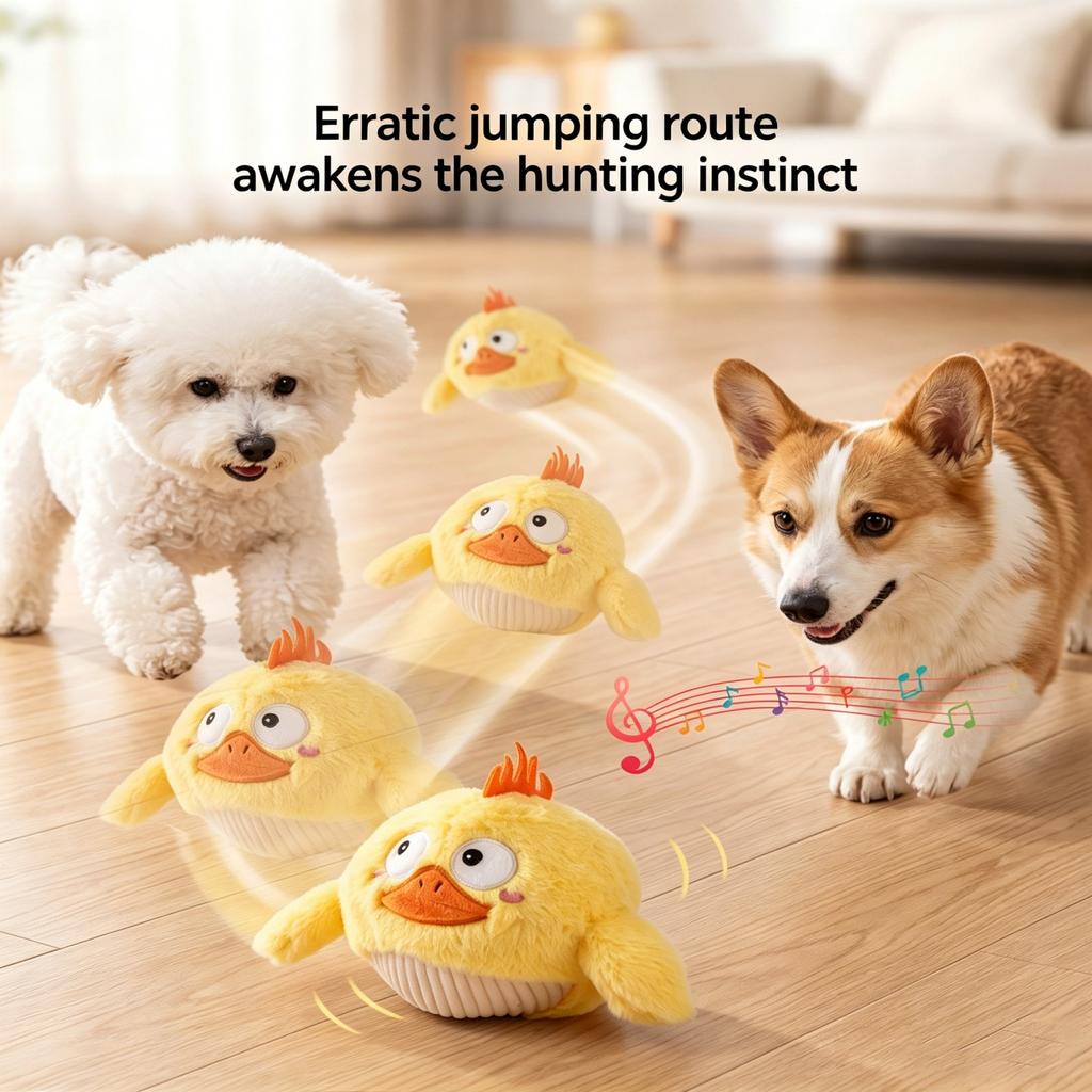 Dog Toys, Cute Animal Bouncing Balls, Sound-producing Plush Toys, Interactive Companion Pet Toys, Electric Dog Toys
