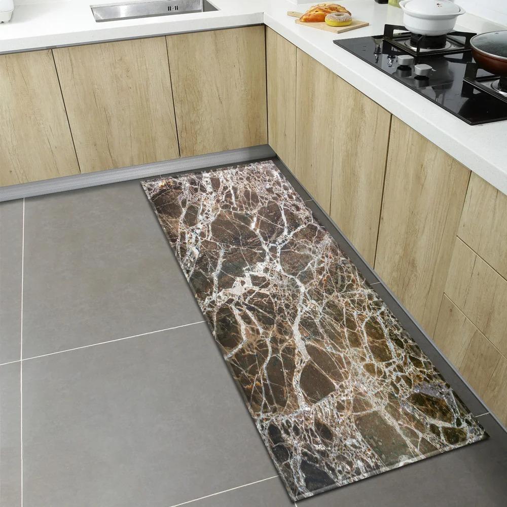 Wzorzysta Mata Podłogowa z Teksturą Marmuru do Domu Kuchni Dekoracja Przed Drzwiami Mata Podłogowa