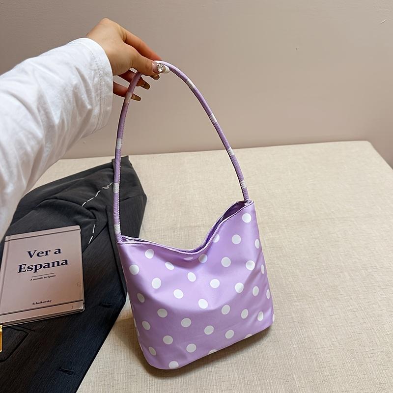 Niche polka dot handbag, women's versatile shoulder bag/underarm bag, small handbag for going out to work, lightweight design.