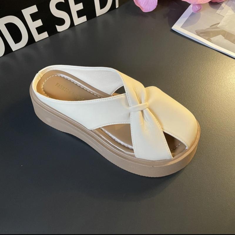Height-increasing thick-soled Mary Jane shoes summer new wear versatile casual soft-soled non-slip bag head slippers women
