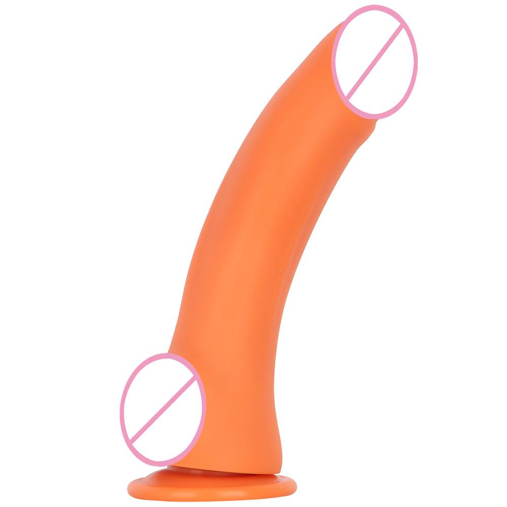 Manual Dildo Hick and Upturned Large Head Liquid Silicone for Men