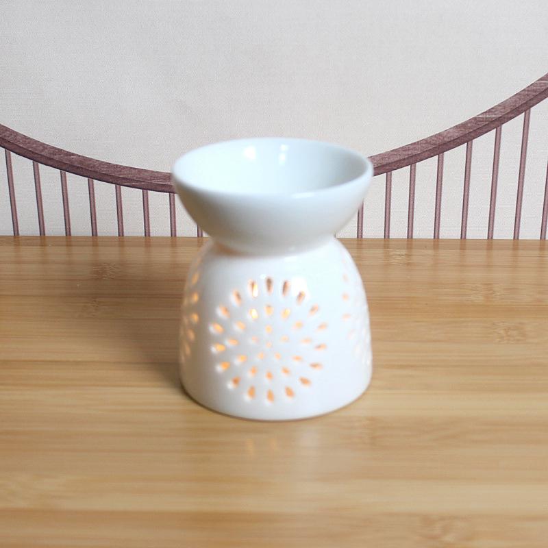 Ceramic Aromatherapy Furnace with Creative Hollow Design and Candleholder Styles 0794