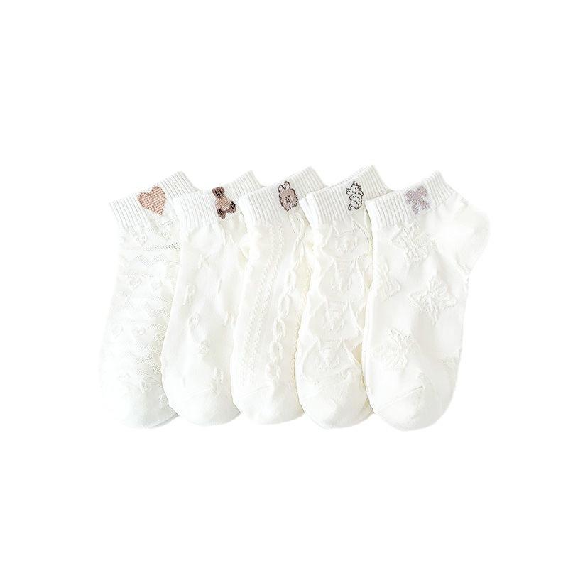 Female Spring Summer Thin Fashionable New Lovely White Socks