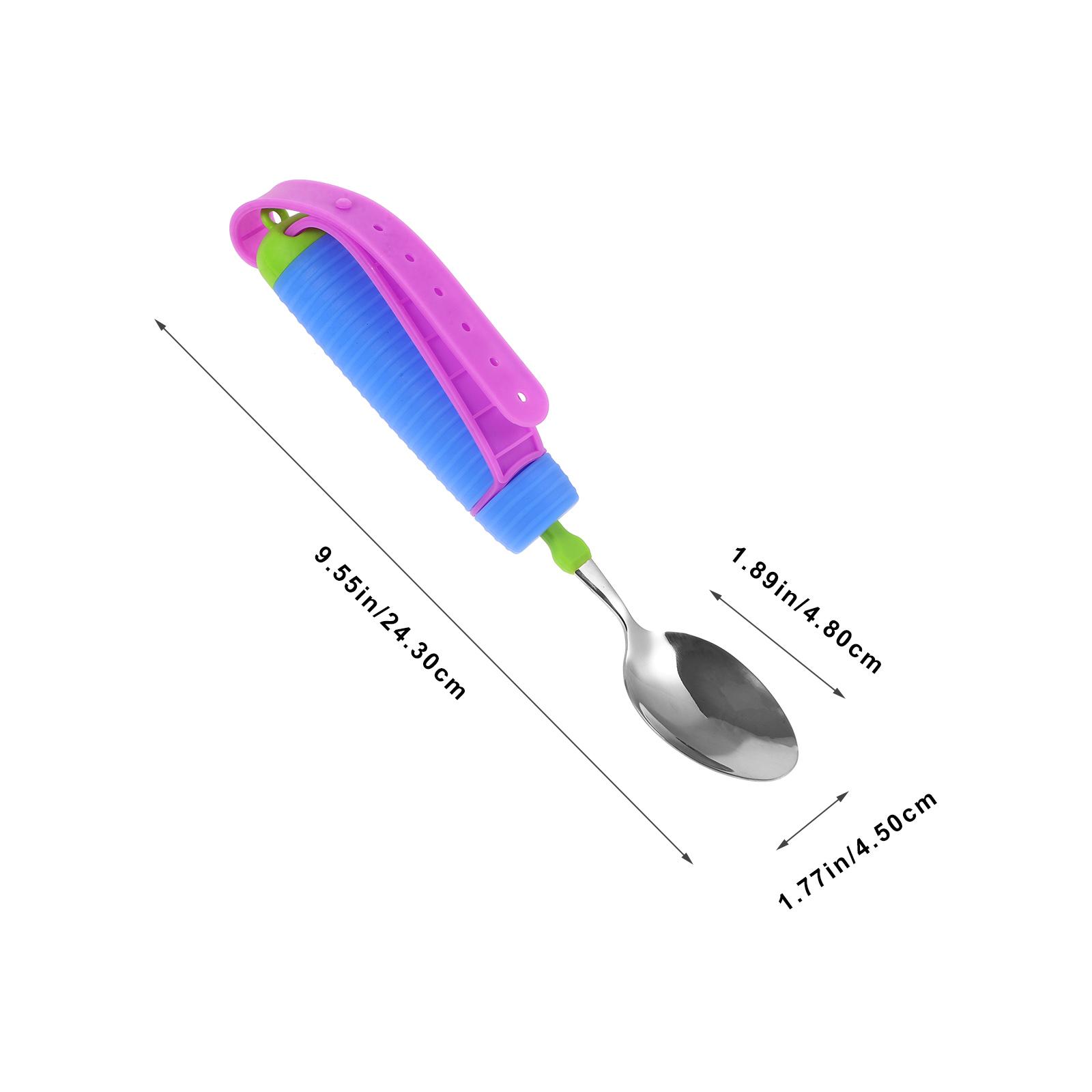 

Portable Adaptive Spoon for Arthritic Hands Disability Aids Sturdy Non-Slip Handle Adult Tableware for Senior Citizens Outdoor