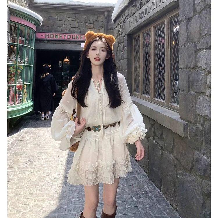 Lantern Sleeve Sweet French Temperament Short Dress, 2026 Spring/Summer Collection