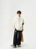 Men's Autumn/Winter High-End Trendy Three-Stripe Round-Neck Knit Sweater Jacket