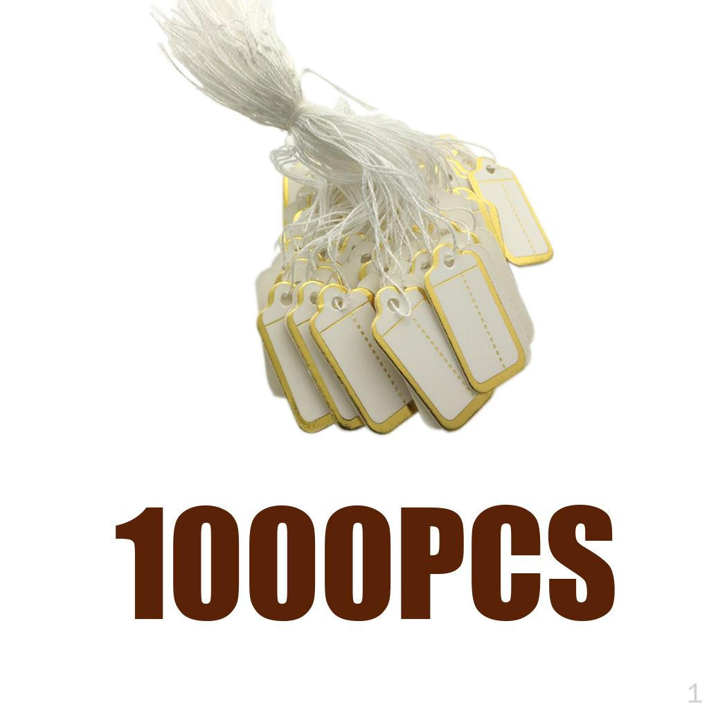 

1000 Прямоугольных Бирок для Маркировки, Этикетки для Отображения Цены с Подвесным Шнурком для Подарков, Ювелирных Изделий