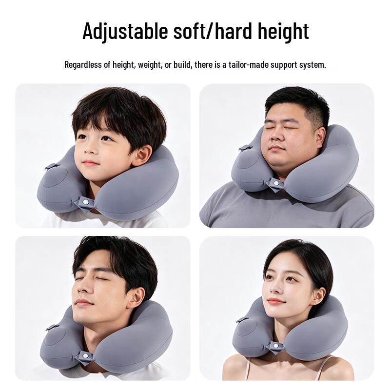 Press-Type Inflatable U-shaped Travel Neck Pillow