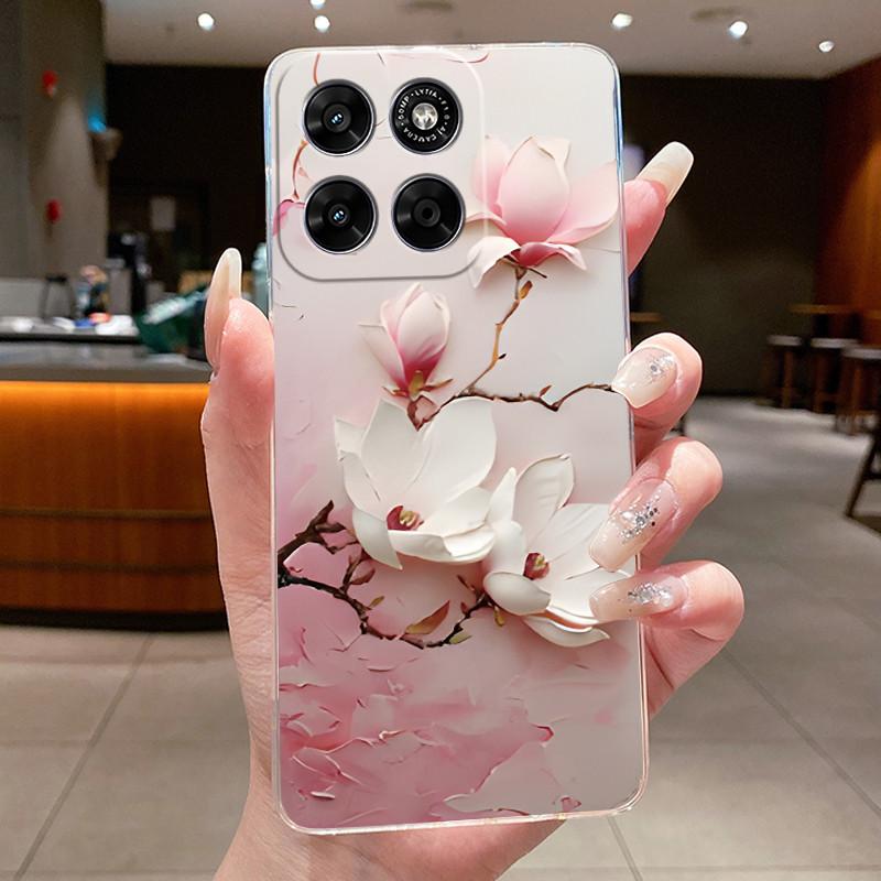 Phone Case For Motorola Moto G67 / Moto G77 Capa Coque Butterfly Bow Protective Casing Transparent Soft Silicone TPU Cover Funda