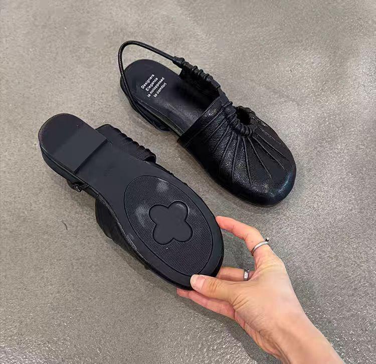 Women's Sandals Flats Designer Shoes Elegant Slingback Slippers Summer 2025 New Trend Slides Walking Dress Mujer De Zapatillas