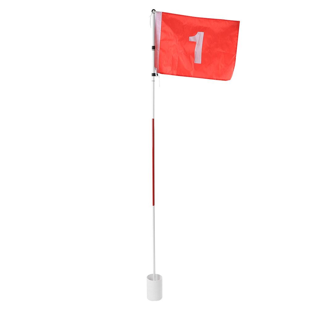 3 Sections Golf Divot Flagpole Removable Metal Bar Hole Cup Golf Course Set Nylon Flag