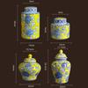 Ceramic Vase Chinese Blue and White Porcelain Storage Tank General's Jar Flower Vase Pomegranate Flowerpot Home Decoration