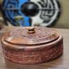 Beautiful Wood Carved Chapati Box India Craft 22.86 Cm
