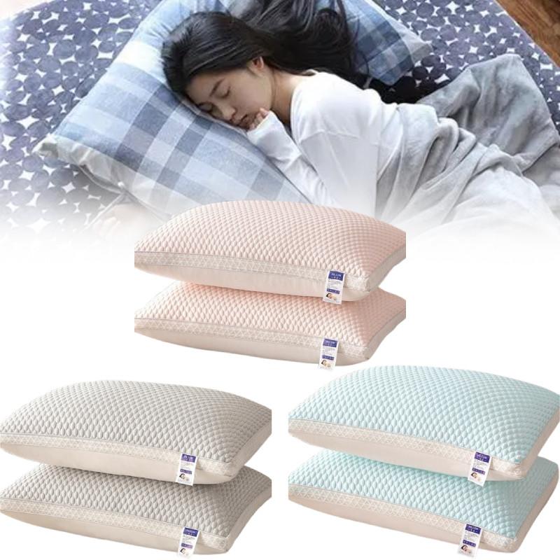 Texture Oval Shaped Ice Silk Pillow Core With Neck Guard Bedroom Bedding Tool