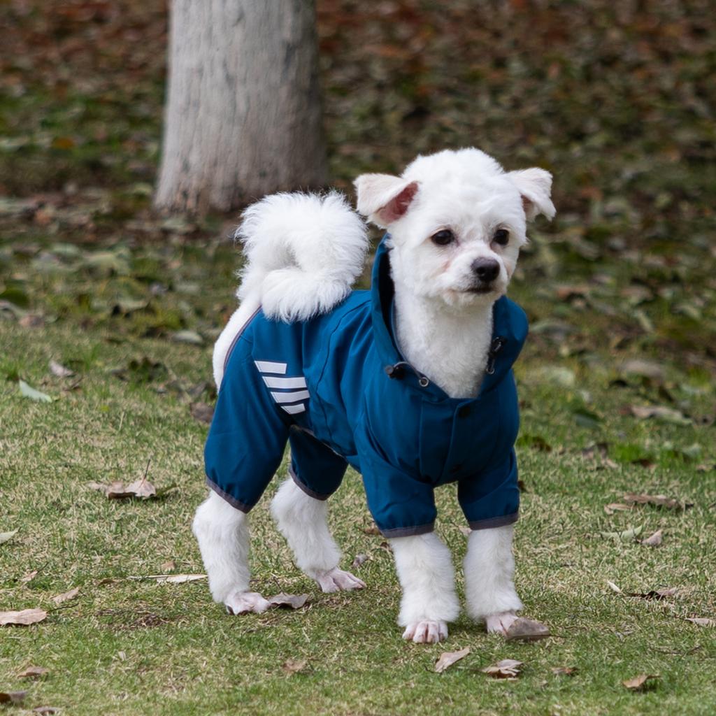 Waterproof Pet Clothes PU Dog Raincoat with Hood for Small Dogs Waterproof Reflective Cat Coat Chihuahua Jacket Poodle Overalls