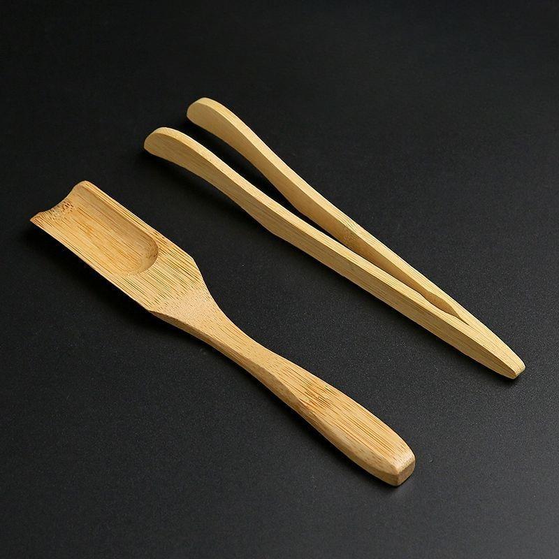 2pcs/set Anti-scalding Tea Cup Clips Kung Fu Set Accessories Leaf Tweezers Bamboo Clip Natural Root Single Tongs Teaware Kitchen