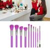 Makeup Brush Set Soft Bristles Wooden Handle Portable Face Makeup Brushes for Women Purple 10pcs