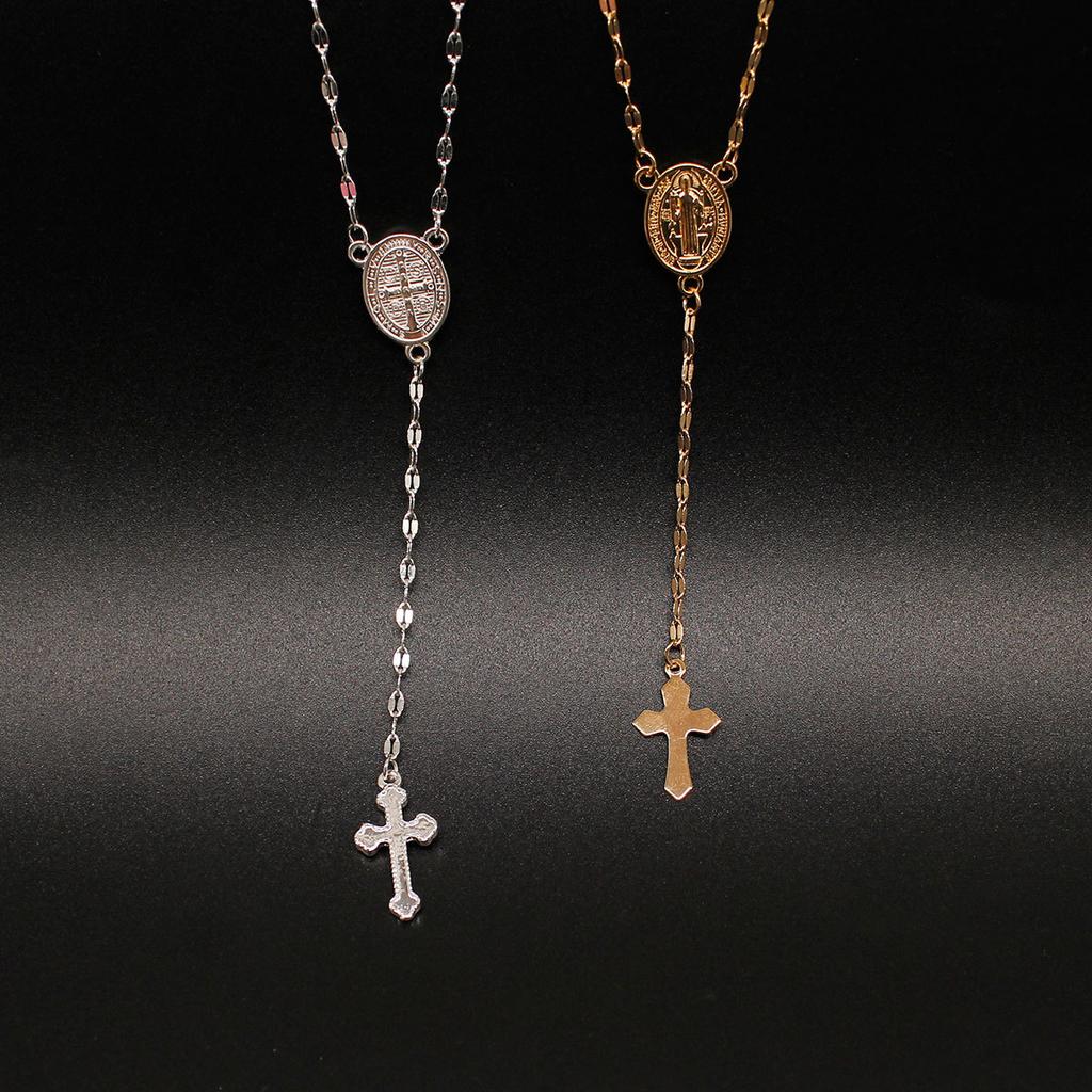 Three-color Cross Virgin Necklace, European and American Women's Popular Pendant Jewelry