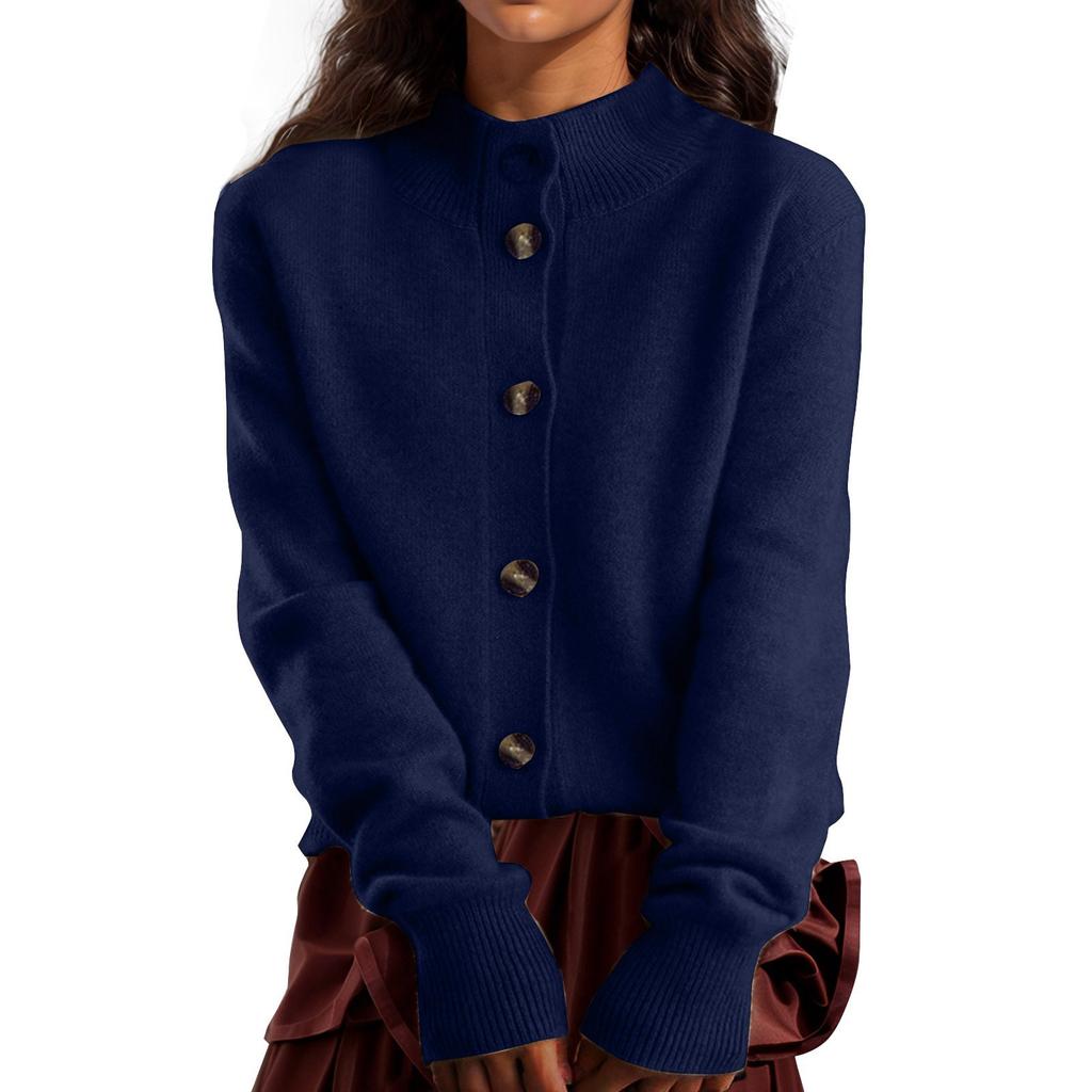 Women's Solid Color Casual Hooded Long Sleeved Knitted Sweater With Pullover And Base Layer Knitted Sweater