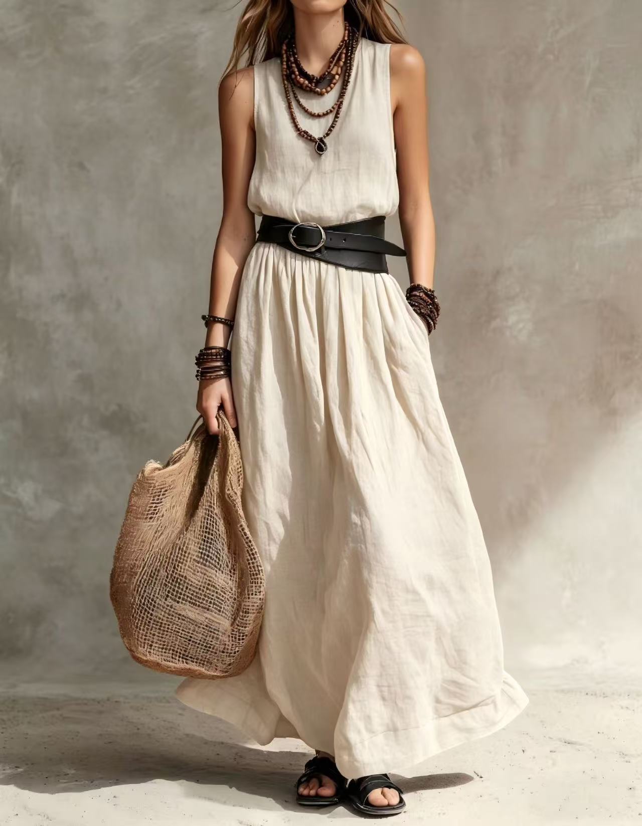 2026 new station French temperament lapel sleeveless dress women s summer high sense S