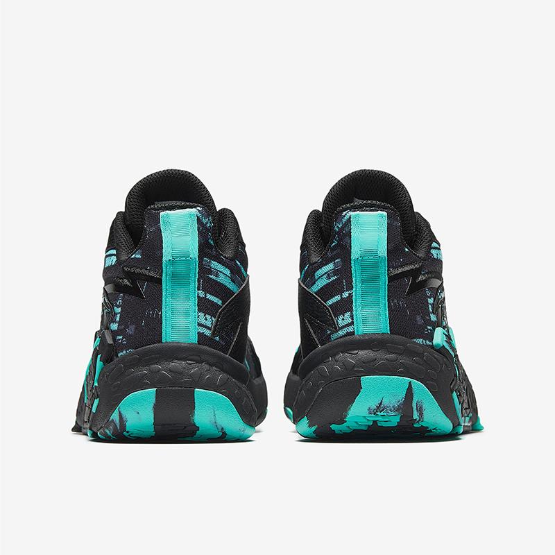 Anta Kids Cement Nemesis Professional Combat Non-Slip Wear-Resistant Low-Top Basketball Shoes Kids sneaker Black Green A12431101-3