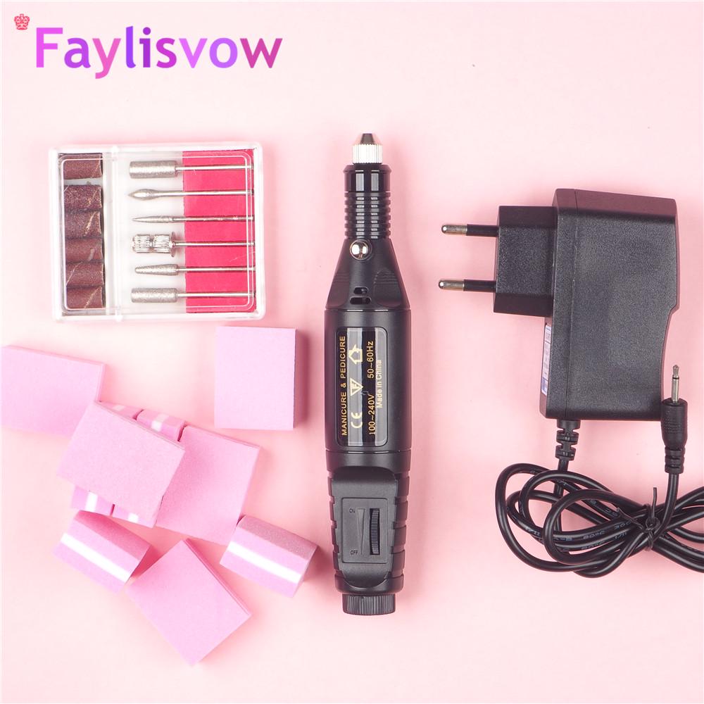 

Faylisvow электрическая дрель для ногтей, набор маникюрных машин, фрезы для снятия гель-лака, алмазные фрезы для маникюра, заусенец Set 2 For European чёрный