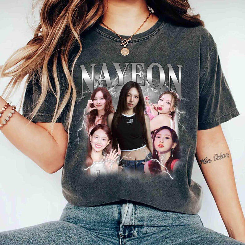 2026 Vintage styl 90. let Nayeon Twice Tričko, Twice Toto je pro tričko na světové turné, Tričko Nayeon, Členka Twice Kpop Grafické tričko, Dárek pro Once