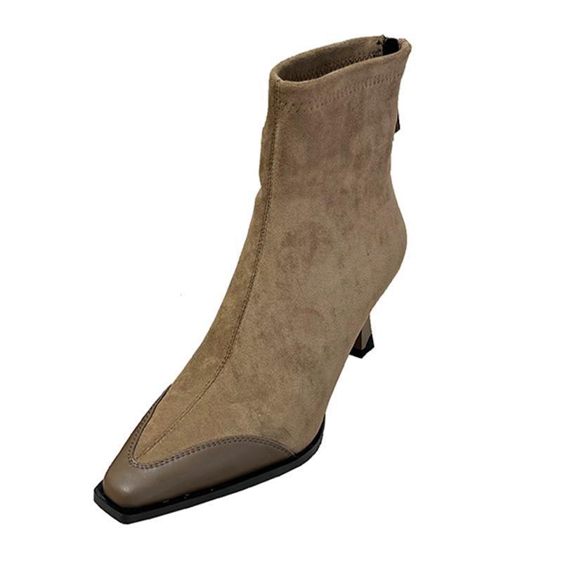 Fashion Women's Ankle Boots High Heels Pointed Toe Shoes Sexy Fashion Luxury Short Boots 2025 Winter Designer New Sexy Femlae Snow Botas
