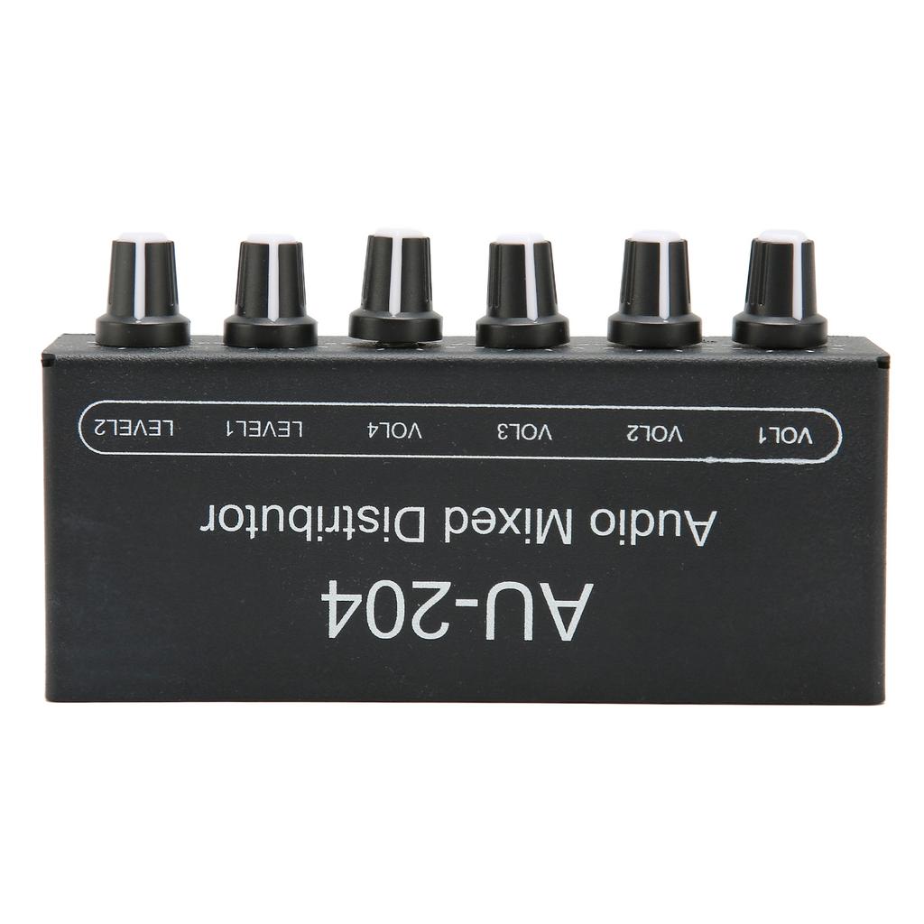 Stereo Sound Signal Mixer 2 In 4 Out 3.5mm Interface Stereo Headphone Amplifier Mixer for Studio and Stage DC 5‑15V