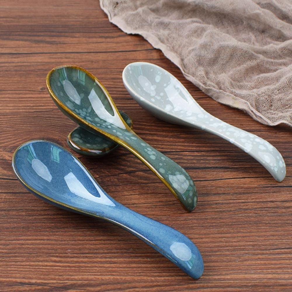 Stirring Adults Mixing Eating Dinnerware Ceramic Tableware Cutlery Soup Spoons Kitchen Utensil