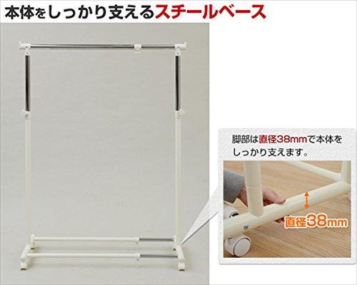 YAMAZEN Single Clothes Rack, 30kg Load Capacity, 81-122cm Wide x 49cm Deep x 111-184cm High, Adjustable Width and Height, Matte Black, YBH-SS(MBK)