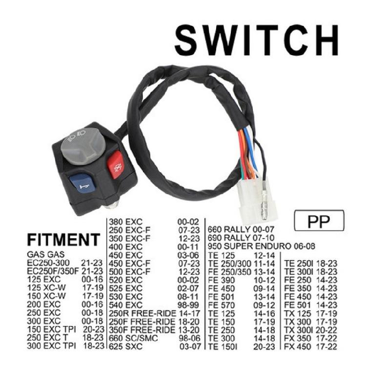 Multifunctional Motorbike Handlebar Switch Suitable for EC250-300 EC250F/350F Lighting Safety Enhanced Riding Experience