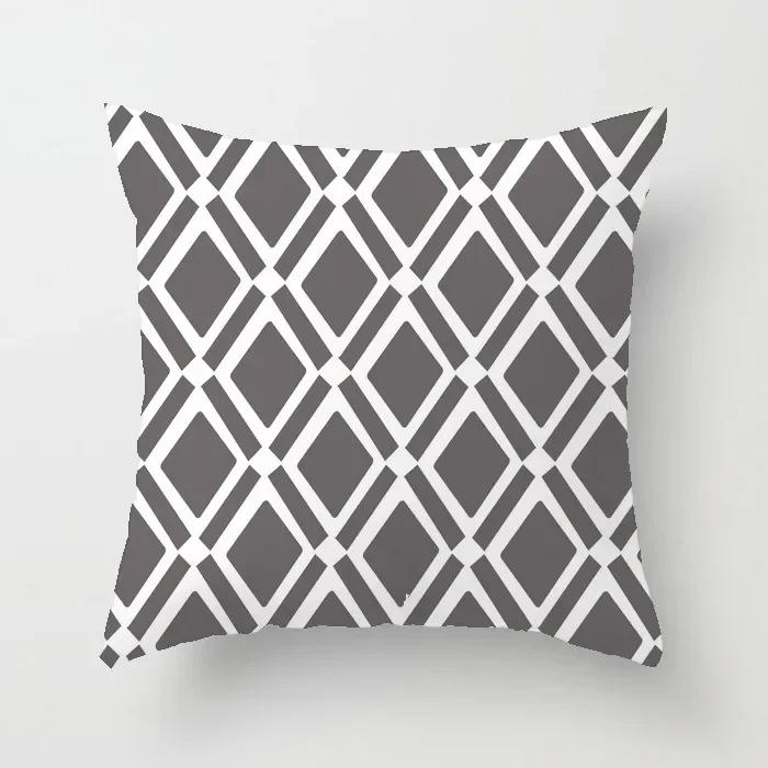 

Простая геометрическая линейная решетка узор модная наволочка роскошный домашний декор офисная наволочка для сиденья 66x66cm бордовый